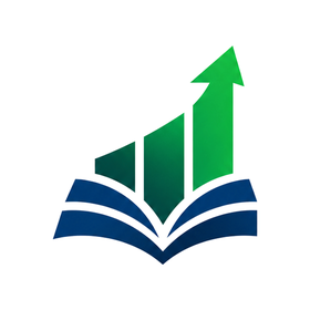 Logo da Estudo Lucrado: livro aberto com seta de crescimento